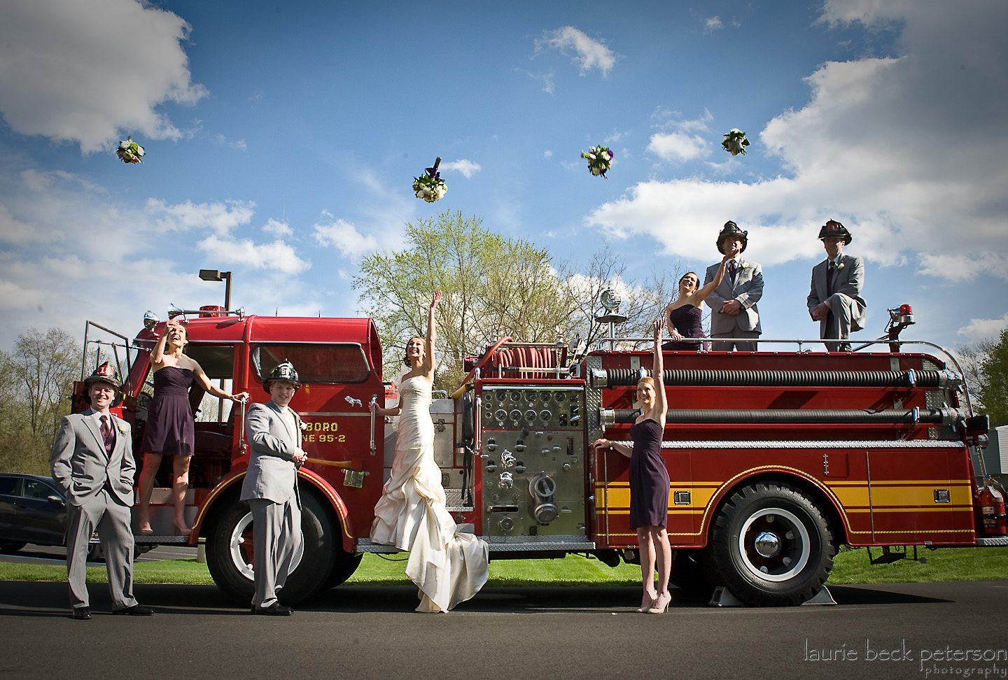 Old York Road County Club Wedding, Laurie Beck Peterson, BECK Photography, wedding with a fire truck